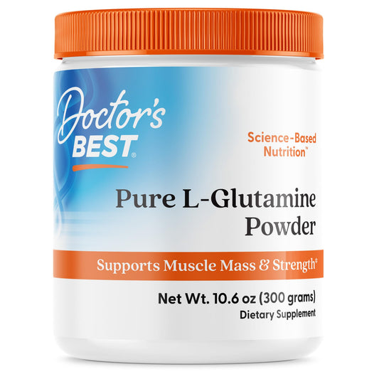 Doctors Best Pure L-Glutamine Powder, Supports Muscle Mass & Strength, Non-GMO, Gluten Free, Soy Free, Vegan Net Wt. 10.6 oz (300 Grams)