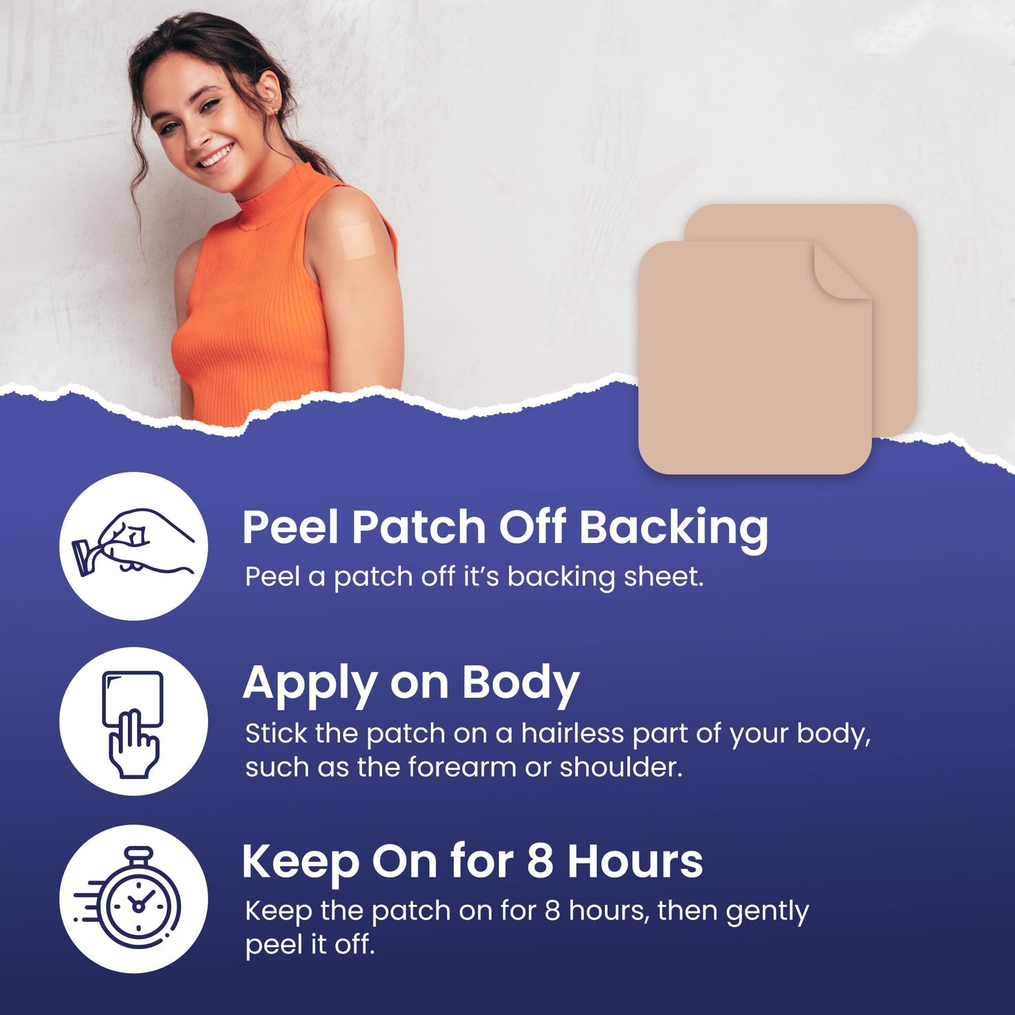 Glutathione Patches (Pack of 60) - 100% Natural Patch for Women and Men - with Magnesium - Energy, Focus & Body Support - Enhanced Formula