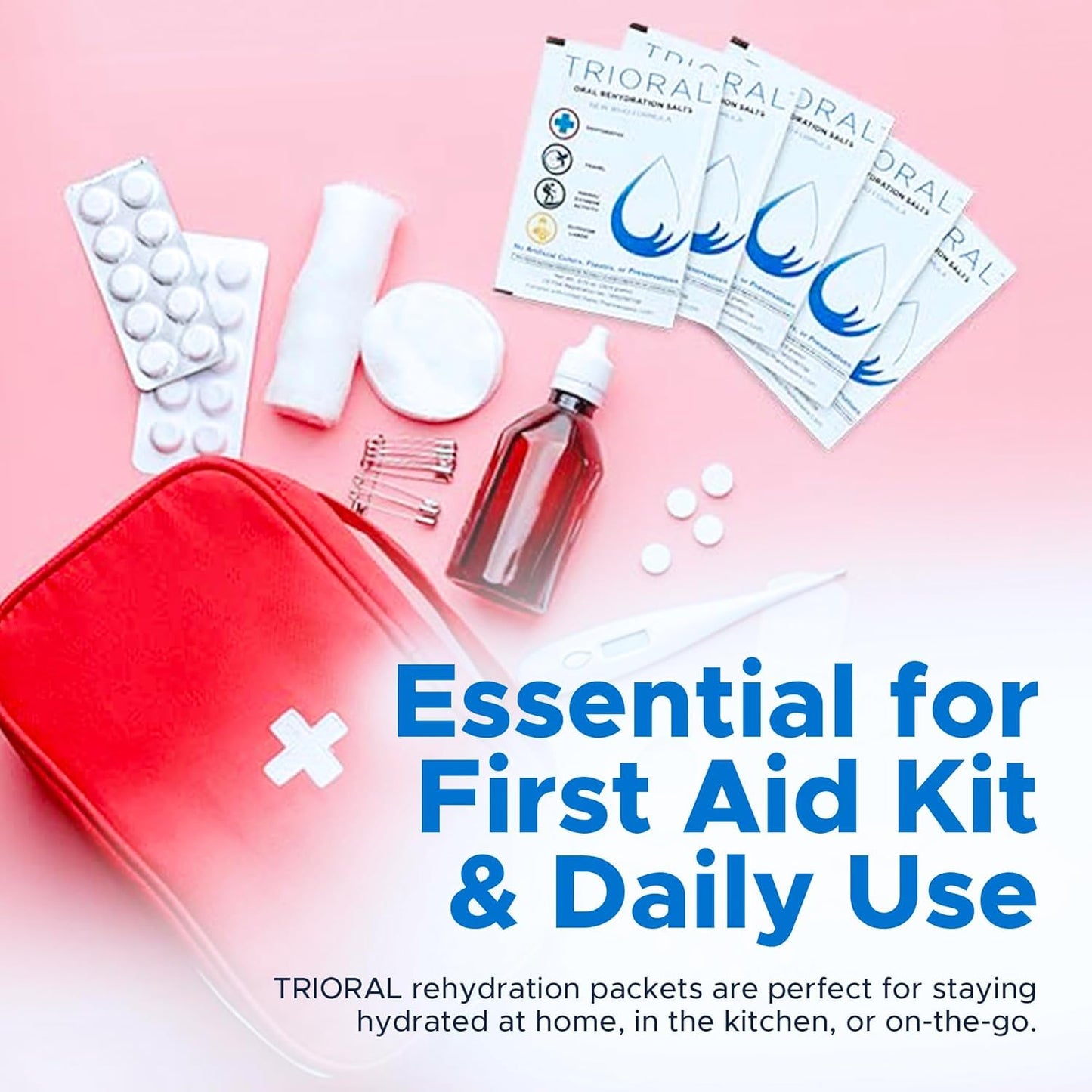 TRIORAL Rehydration Electrolyte Powder Packs - WHO New Hydration Supplement Salts Formula - Combat Dehydration from Workouts, Excessive Fluid Loss and Much More - 15 Drink Mix Packets