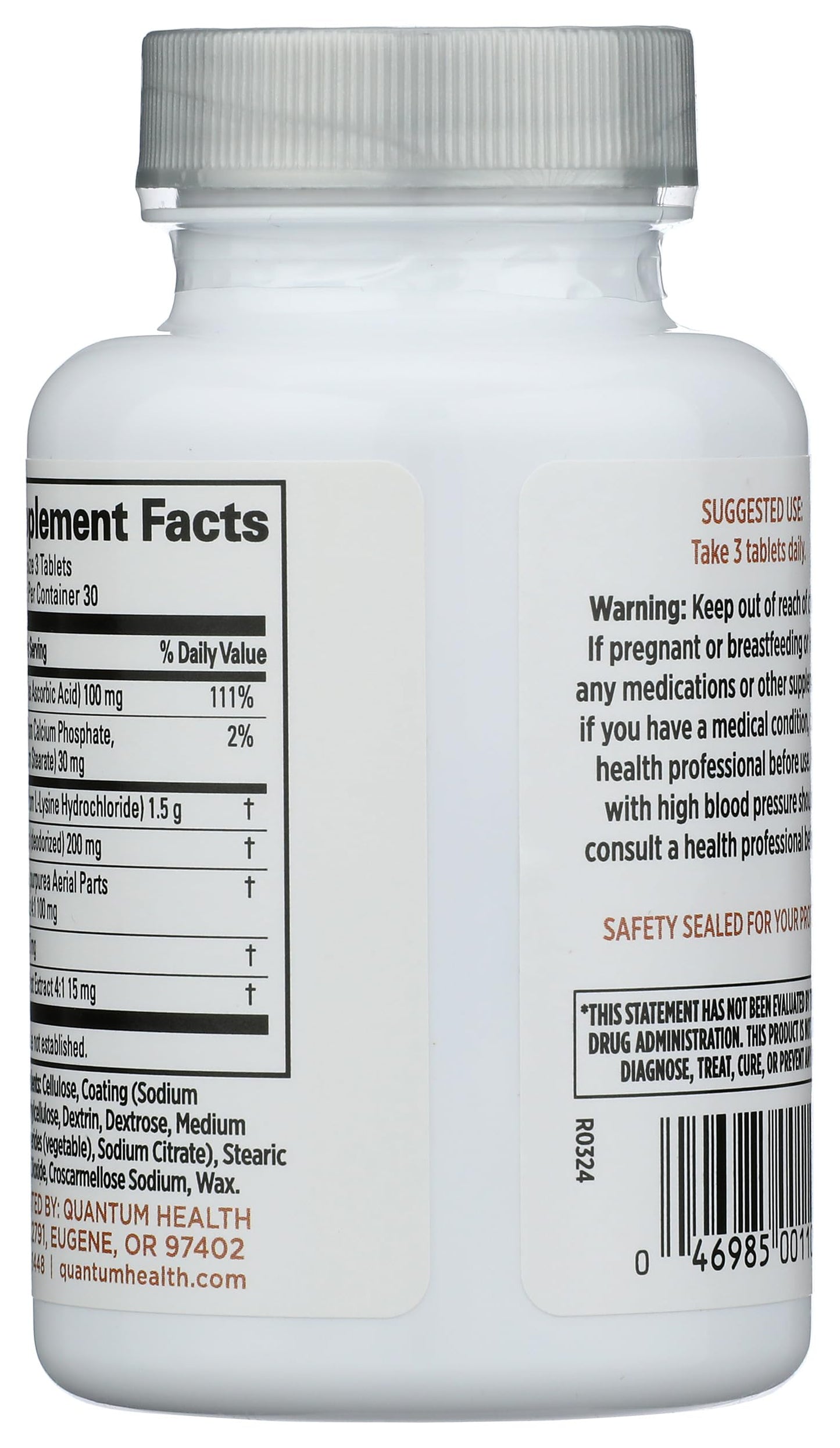 QUANTUM RESEARCH Super Lysine + Tablet, 0.93 Pounds
