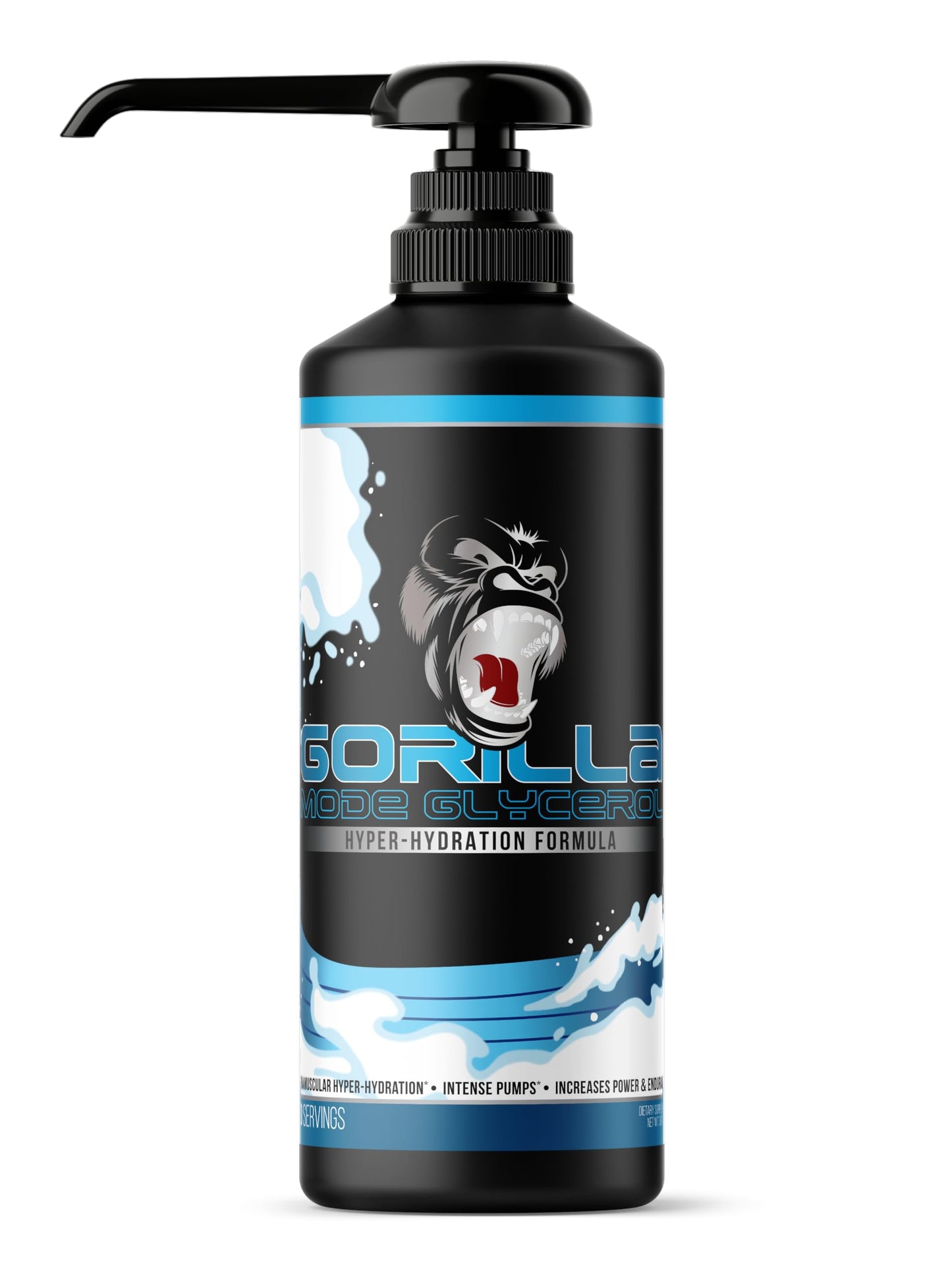 Gorilla Mode Liquid Glycerol Pre-Workout - Hydrating Pre-Workout Formula for Intense Pumps · Intramuscular Hyper-Hydration · Increased Power & Endurance / 33 FL OZ (Unflavored)