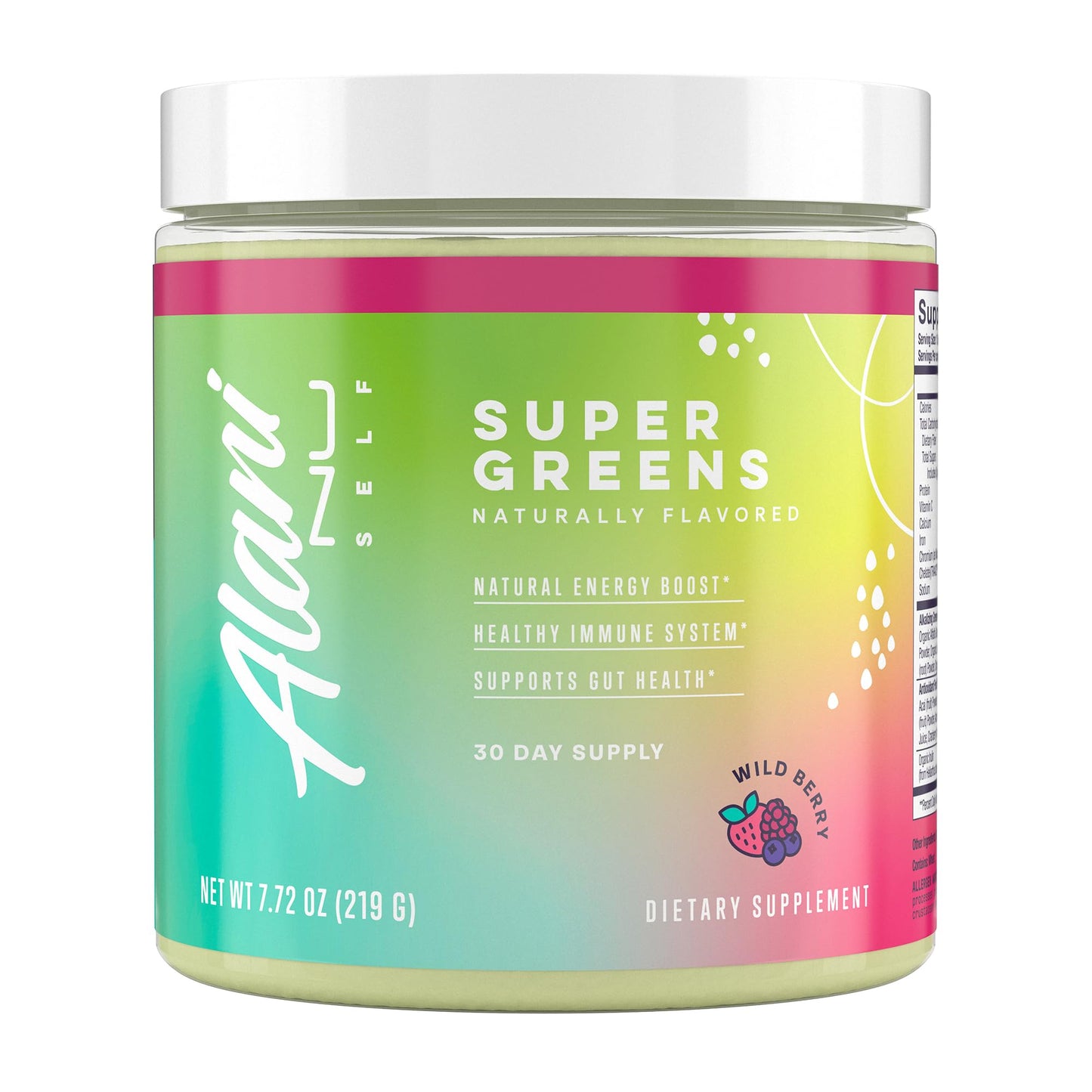 Alani Nu Super Greens Powder Wild Berry | Green Juice Supplement | Spirulina + Wheat Grass Powder | Naturally Flavored | Smoothie Juice Mix | Gluten Free | Vegan | 30 Servings