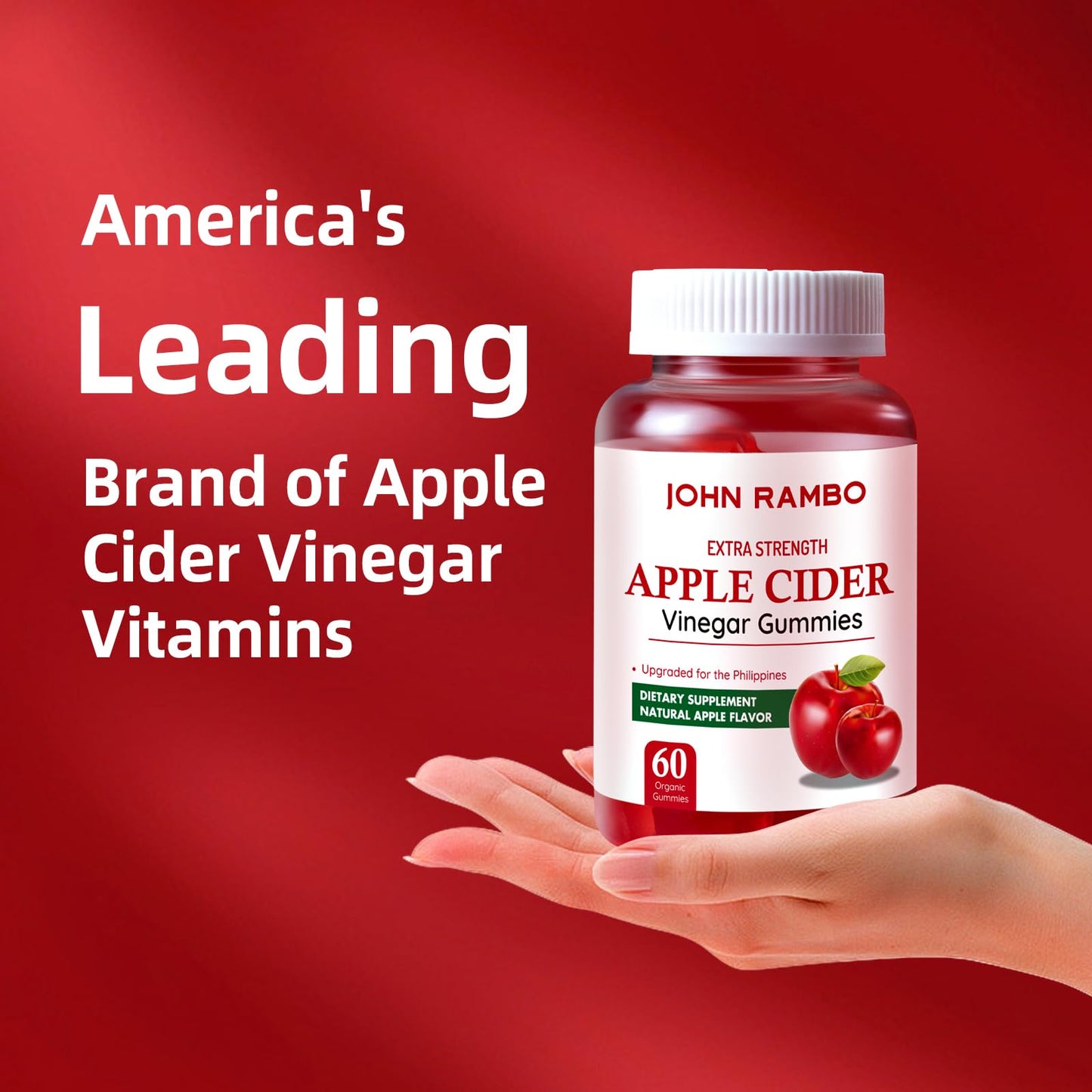 Apple Cider Vinegar Gummies for Gut Health - 60 Count - Vegan, Gelatin-Free & Non-GMO with Vitamin B12, B6, Beet Root & Pomegranate - Natural Energy & Detox Supplement