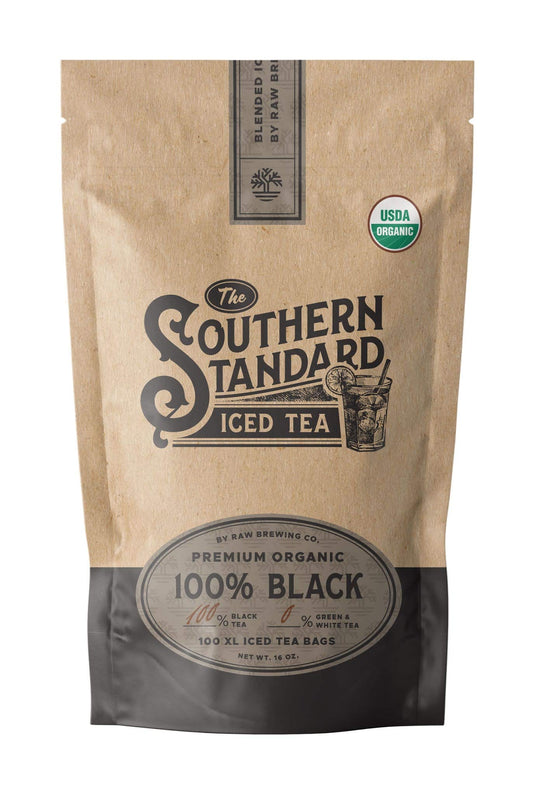 The Southern Standard  Premium Organic Iced Tea Bags  100 Black Blend 50 XL Bags 12 Pound Makes 25 Gallons
