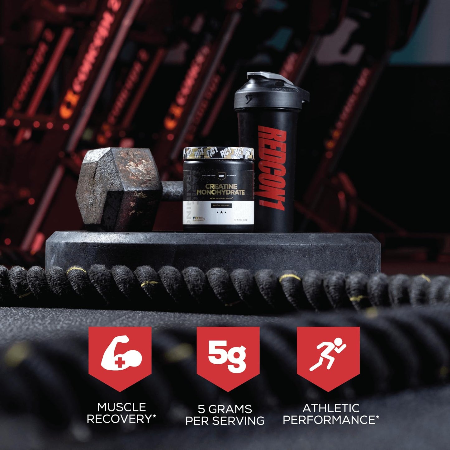 REDCON1 Creatine Monohydrate - Keto Friendly + Vegan Pre & Post Workout Supplement - Creatine Powder to Support Recovery & Athletic Performance (60 Servings)