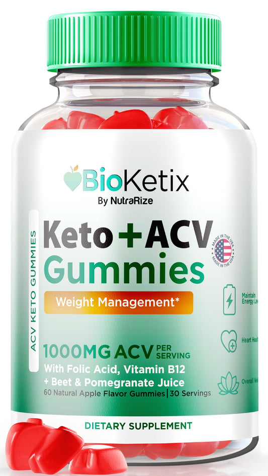 Bioketix Keto ACV Gummies, Official Bio Ketix Gummies, All Natural Apple Cider Vinegar 1000 MG, Premium Weight Loss Support Formula, ACV Keto Gummy, Keto+ACV Gomitas Reviews (60 Gummies)