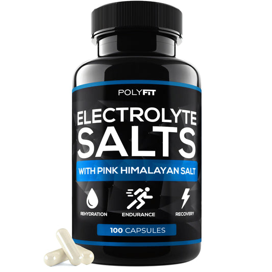 Polyfit Electrolyte Salts - 100 Salt Pills - NSF Certified - Electrolytes Replacement Salt Tablets for Runners - Supplement for Rapid Hydration, Recovery, and Endurance