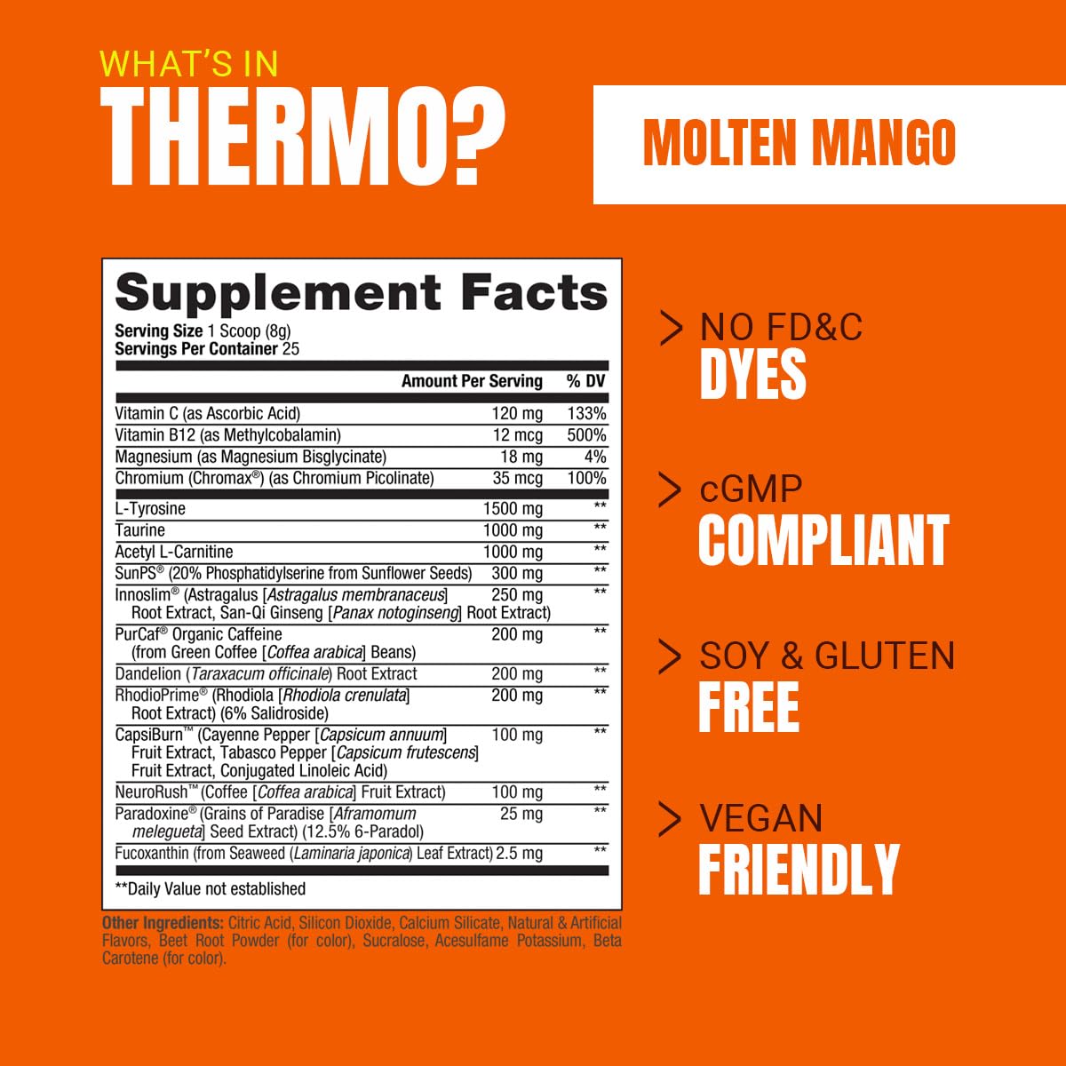 PROSUPPS Thermo Fat Burning Thermogenic Powder - Weight Management and Pre Workout - Energy, Mood, Appetite Control (Molten Mango)