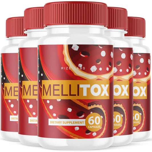 rize labs (5 Pack) MelliTox Capsules, MelliTox Supplement Body Detox, MelliTox Maximum Strength Formula, MelliTox Pills for Healthy Cells, MelliTox Pastillas Review (300 Capsules)
