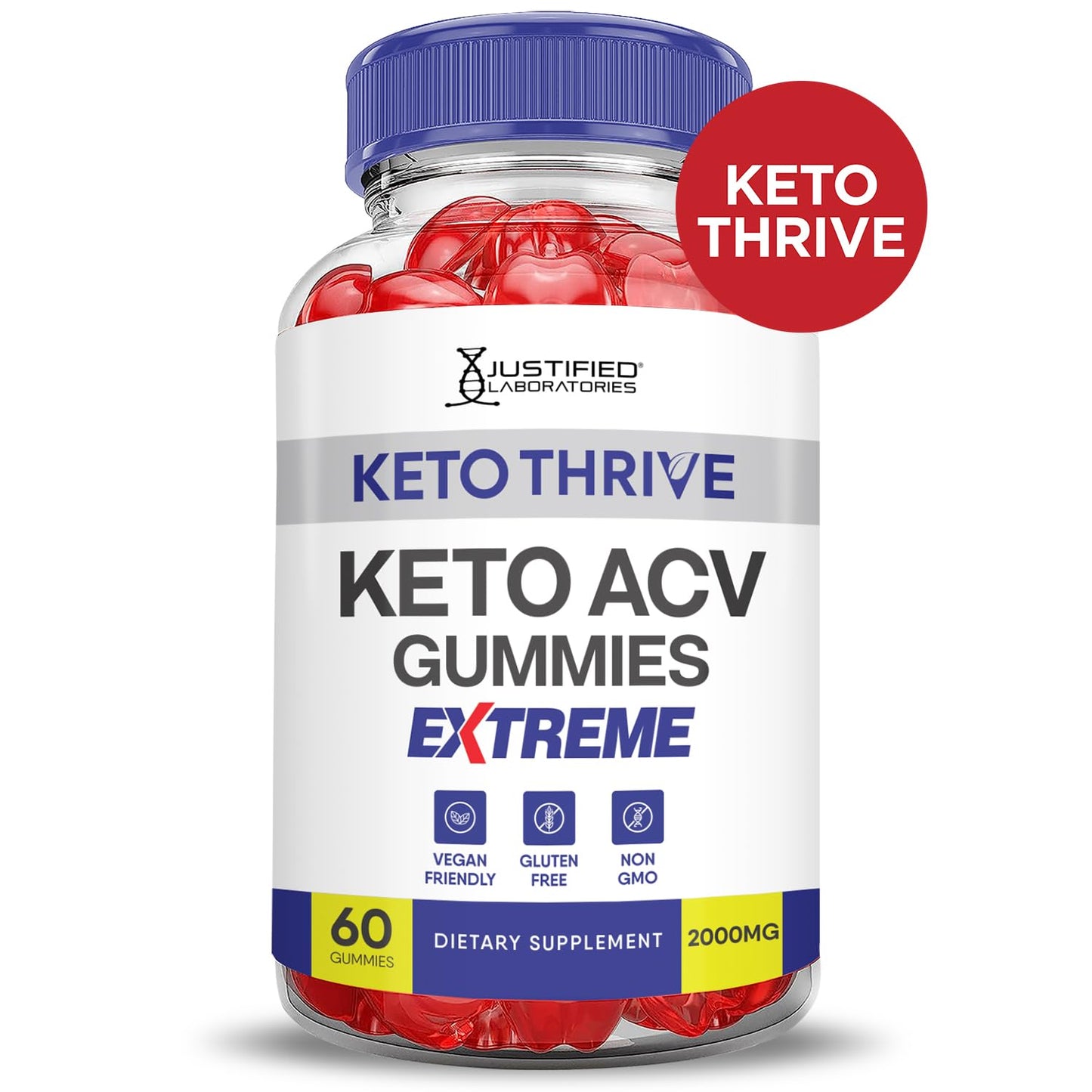 Keto Thrive Keto ACV Gummies Extreme 2000MG Keto Thrive Keto Gummies Apple Cider Vinegar Formulated with Pomegranate Beet Juice Powder B12 Vegan Non GMO 60 Gummys