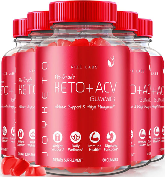 rize labs - Joy Keto ACV Gummies for Advanced Weight Loss, Improved Digestion, Carb Blocker, Vitamin B12 (300 Gummies)