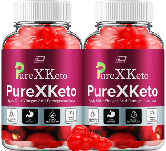 PureXKeto ACV Gummies Dietary Supplement - PureX Keto Keto ACV Gummies with Apple Cider Vinegar & Pomegranate Juice, Pure X Keto Gummies Reviews, Advanced Weight Management (2 Pack - 120 Gummies)