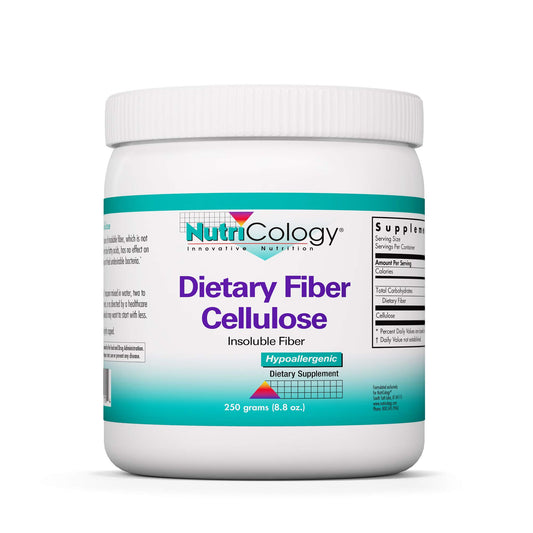 Nutricology Dietary Fiber Powder - 2000mg Insoluble Fiber Supplement, Microcrystalline Cellulose Powder, Powdered Cellulose, Non-Fermentable, Hypoallergenic - 8.8 Oz