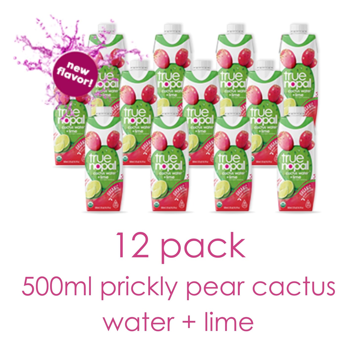 True Nopal Organic Cactus Water Prickly Pear Plus Lime 169 Fl Oz Pack of 12