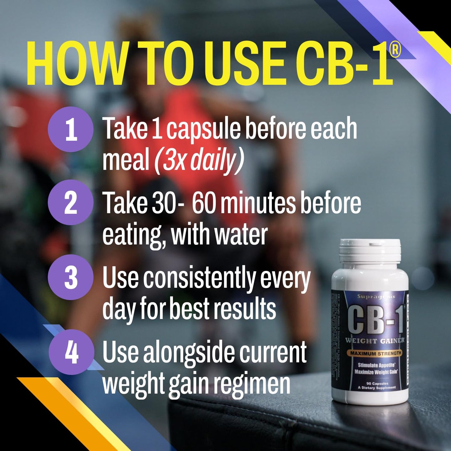 CB-1 Weight Gainer Pills (90 Count) | Weight Gainer for Women & Men | Clinically Tested for Safe, Effective Results | Fast & Powerful Mass Gainer