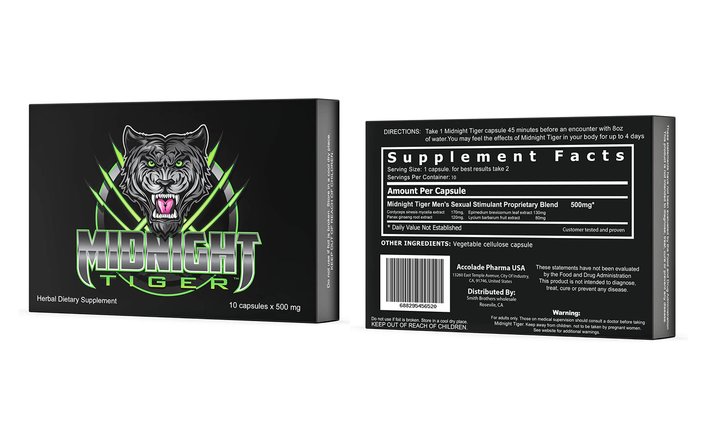 Midnight Tiger V2, Unleash Your Beast, All Natural Male Energy