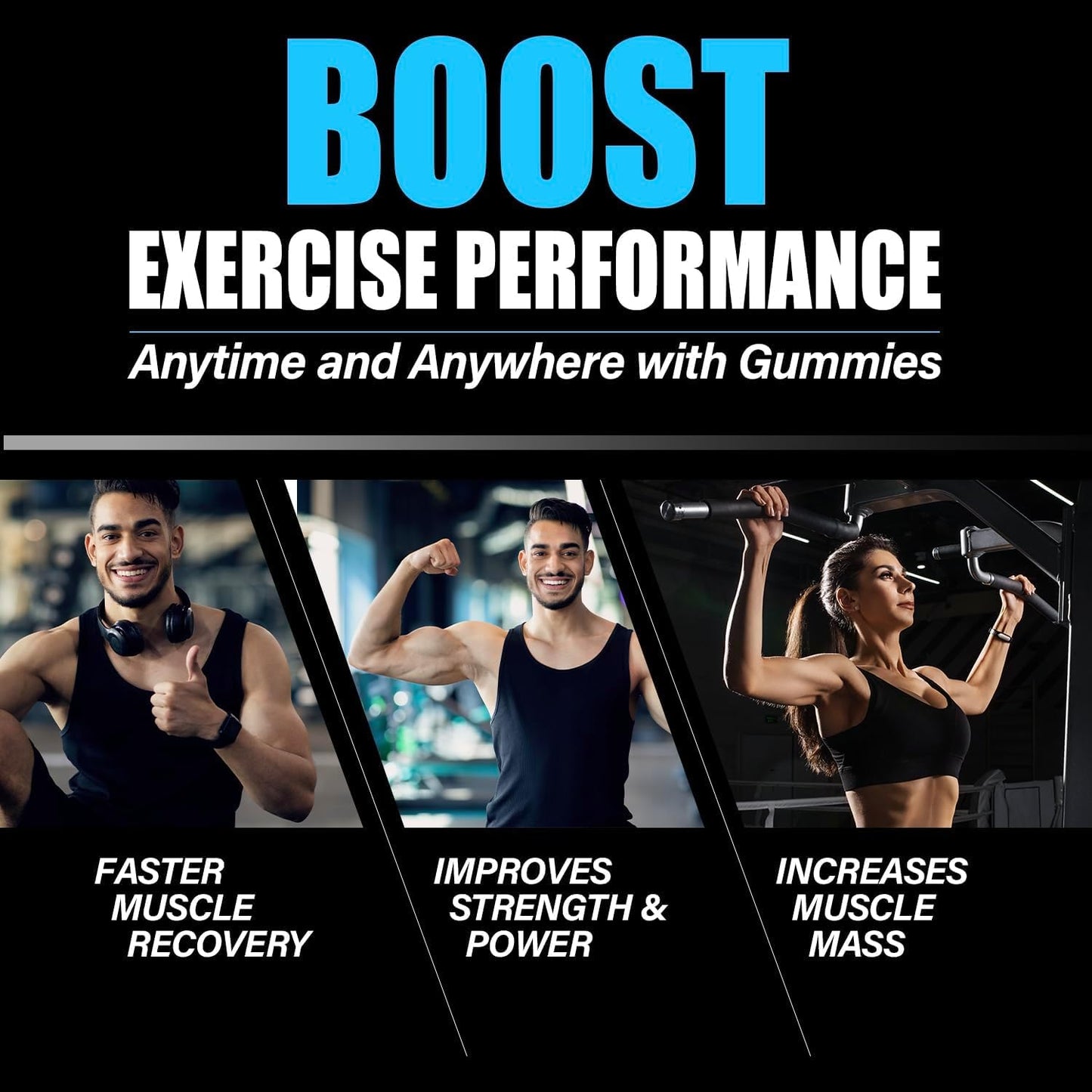 NetZone Nutrition Creatine Monohydrate Gummies for Men & Women-5g of Creatine Monohydrate per Serving- Increase Strength and Build Muscle,Sugar Free,Vegan,Blueberry Flavor, 120 Count