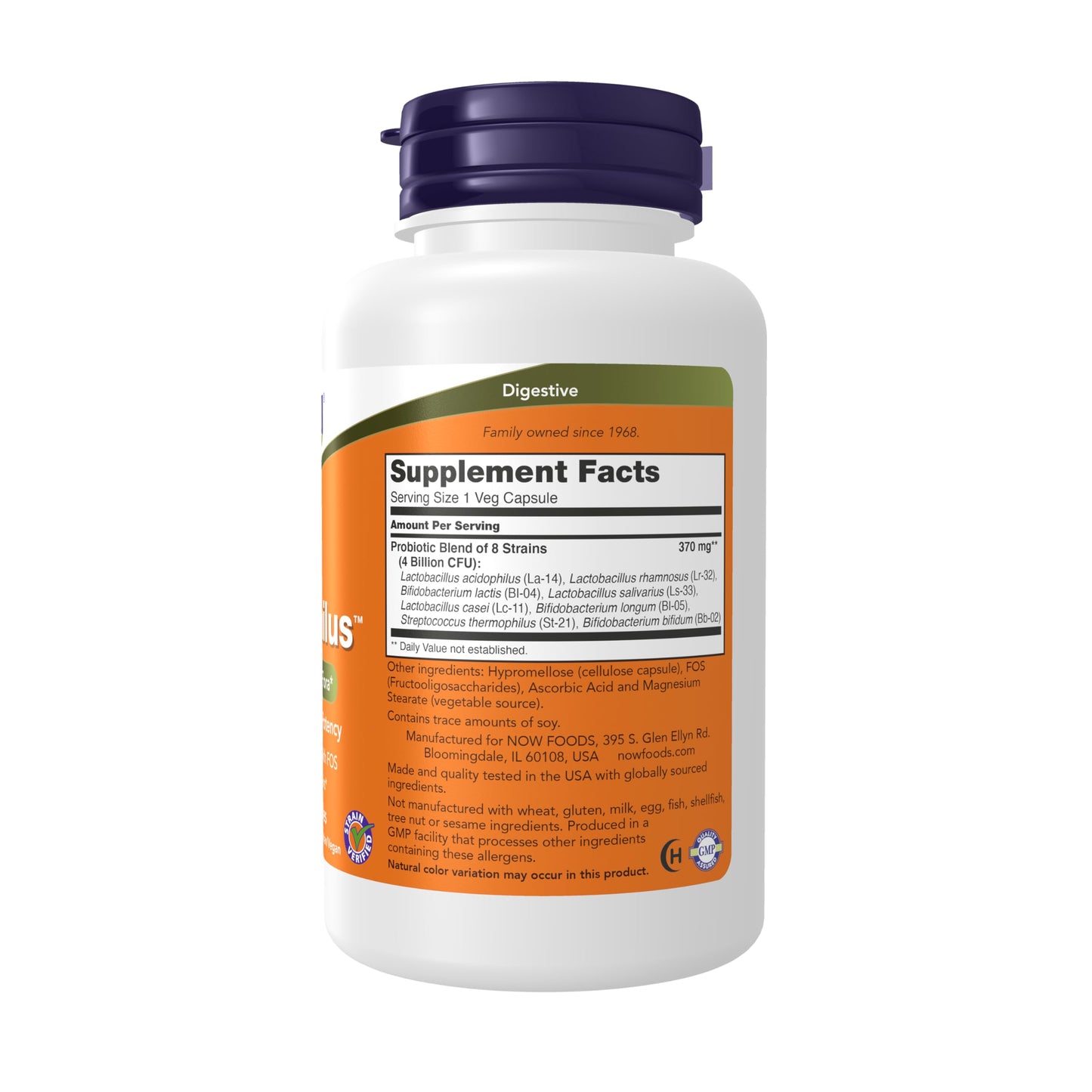 NOW Foods Supplements, Gr8-Dophilus™with 8 Strains & 4 Billion Potency, Shelf Stable, 120 Veg Capsules