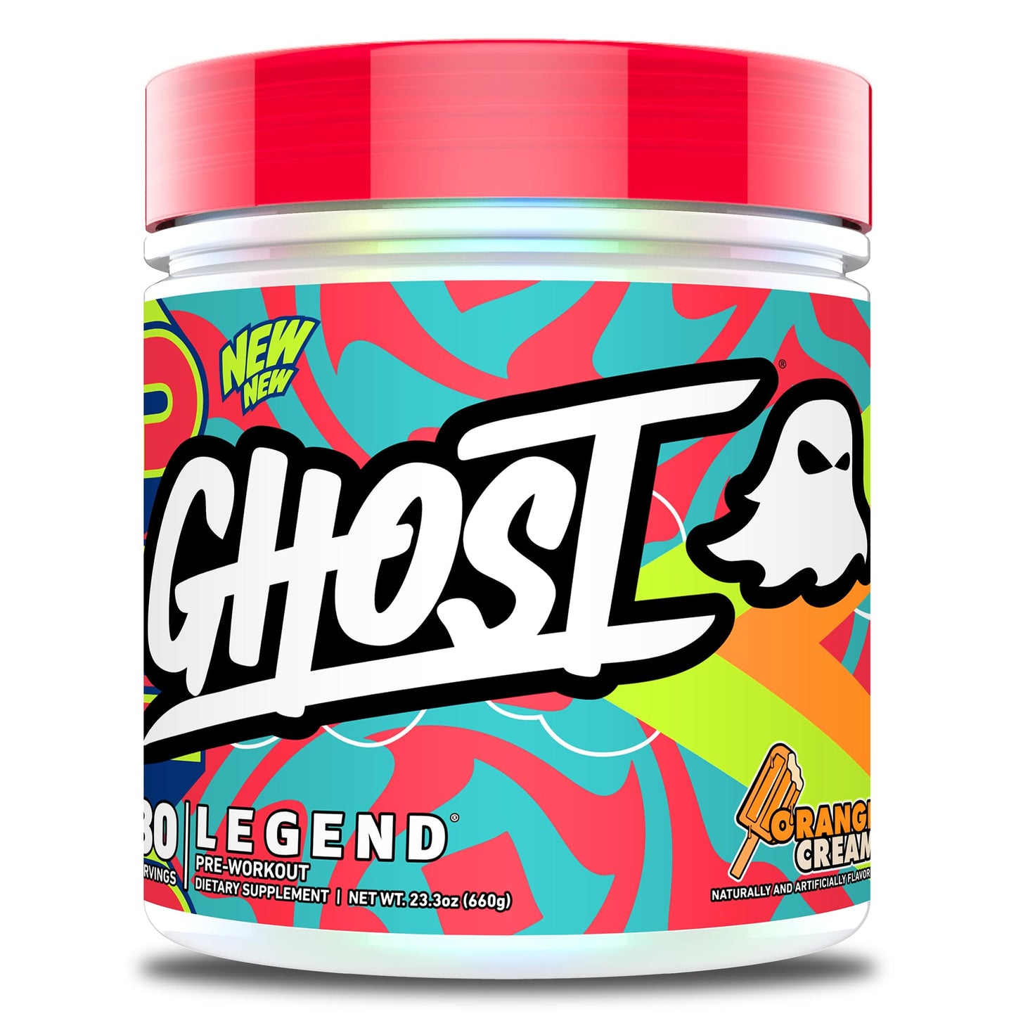 GHOST Legend Pre-Workout Powder, Orange Cream - 30 Servings - Pre-Workout for Men & Women with Choline, L-Citrulline, & Beta Alanine for Energy & Focus