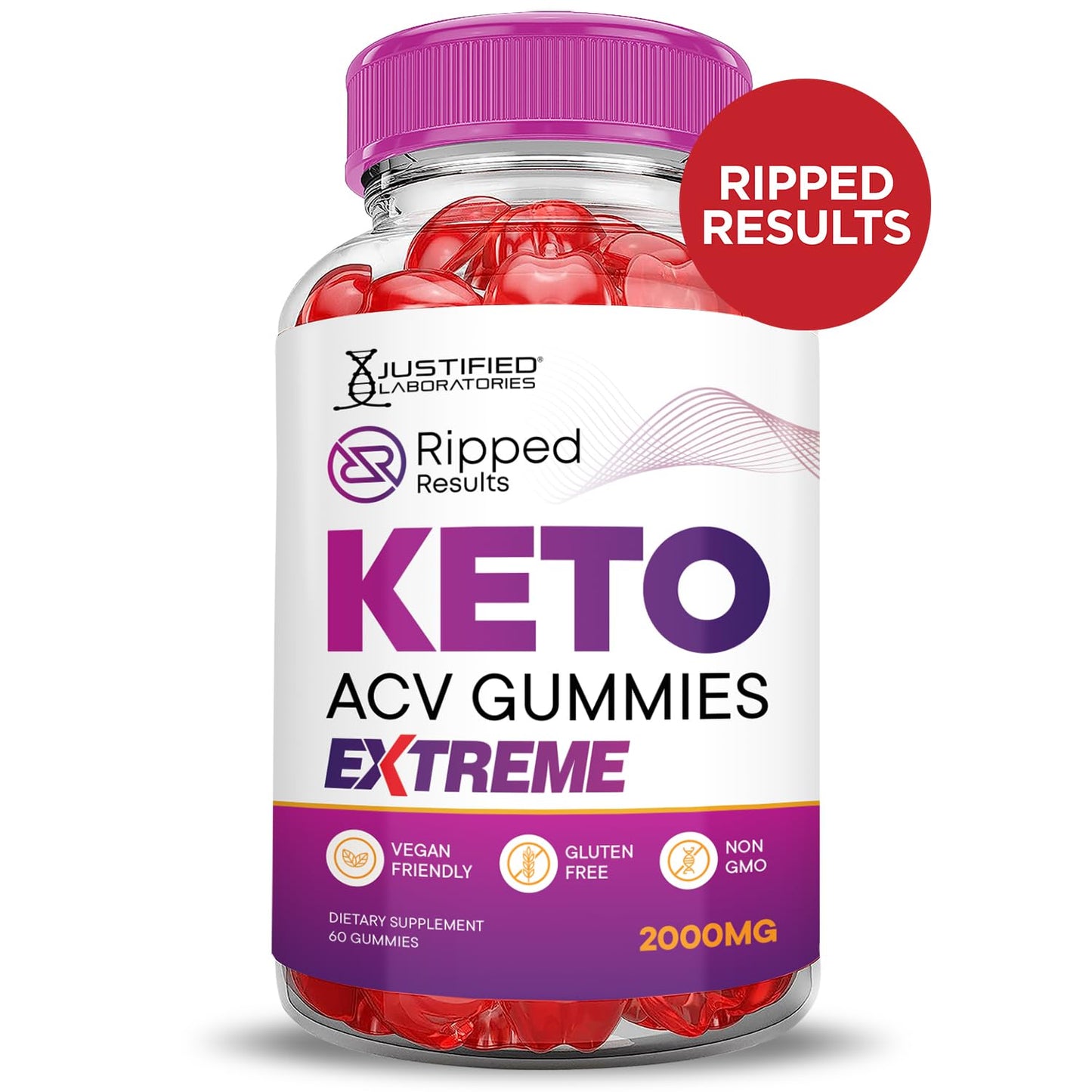 (5 Pack) Ripped Results Keto ACV Gummies Extreme 2000MG Ripped Results Keto Gummies Apple Cider Vinegar Formulated with Pomegranate Beet Juice Powder B12 Vegan Non GMO 300 Gummys