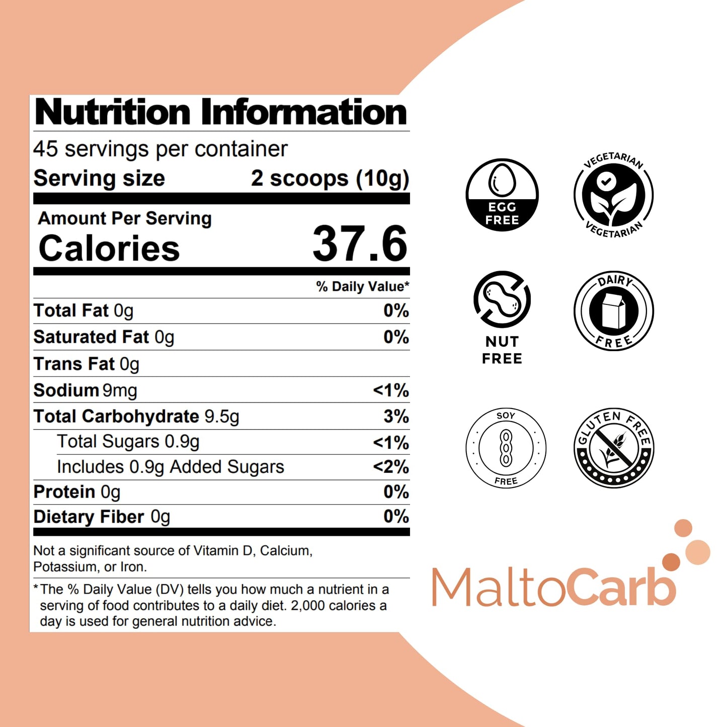 MaltoCarb Maltodextrin Powder - Carbohydrate Powder for Sustained Energy, High-Calorie, Fast-Absorbing, Gluten-Free, Plant-Based, Ideal for Recovery, Weight Gain, Athletes & Dietary Support- 454g