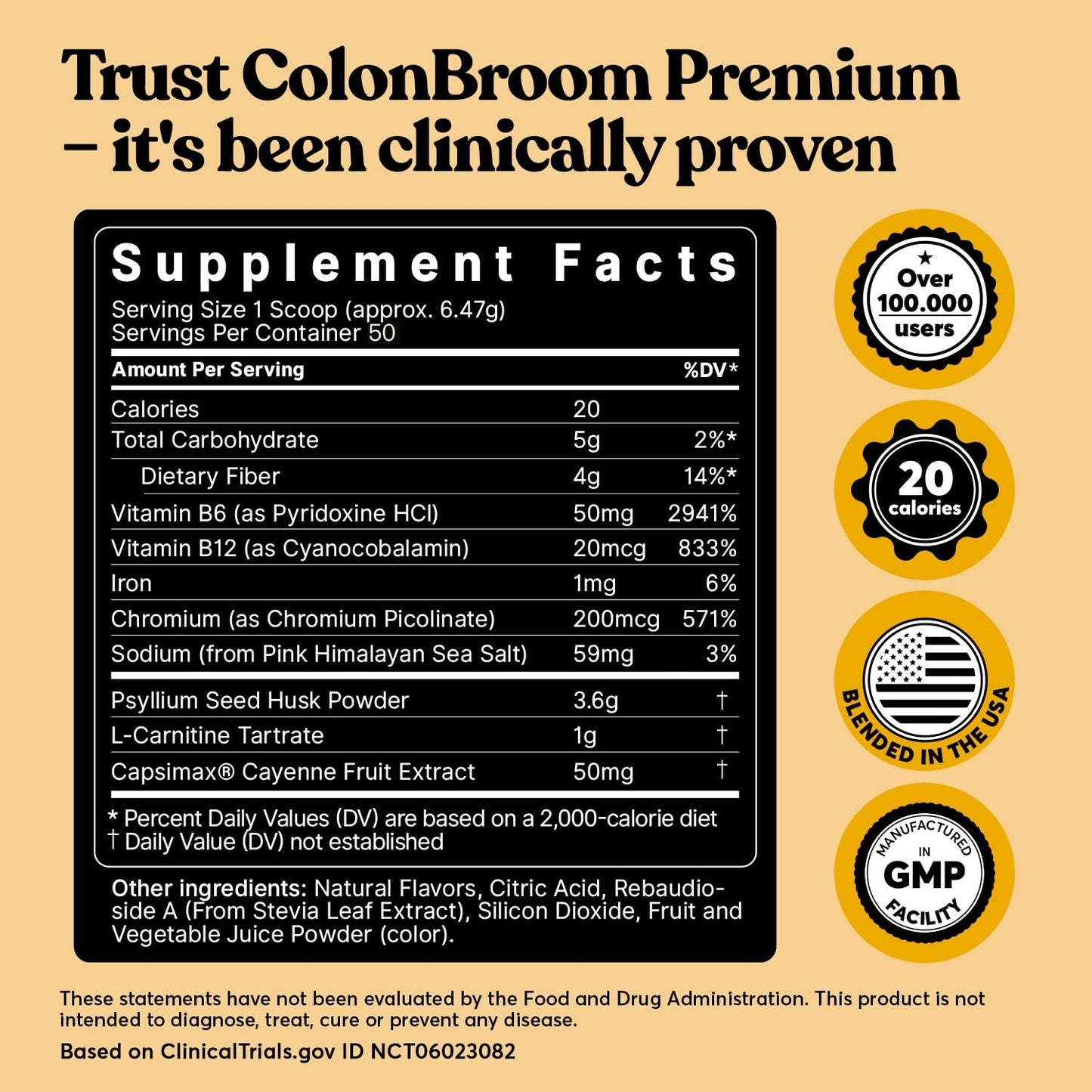 ColonBroom Premium Weight Management Supplement (Strawberry) - Colon Broom Psyllium Husk Fiber Powder Drink - Gluten Free, Non-GMO Colon Cleanse for Bloating Relief & Gut Health, 200 Servings