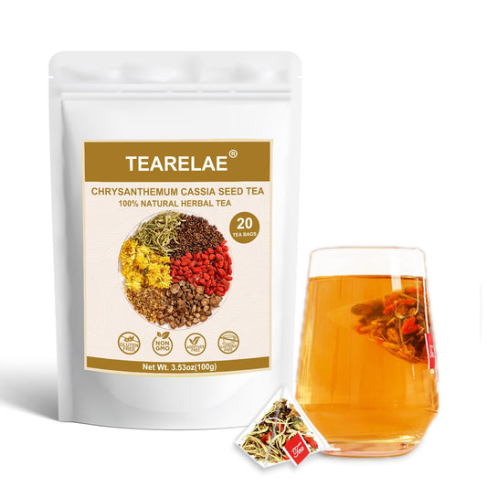 TEARELAE  Chrysanthemum Cassia Seed Tea  5g x 20 Counts  Burdock Root Goji Berry Honeysuckle Osmanthus  Combination Herbal Tea Bags
