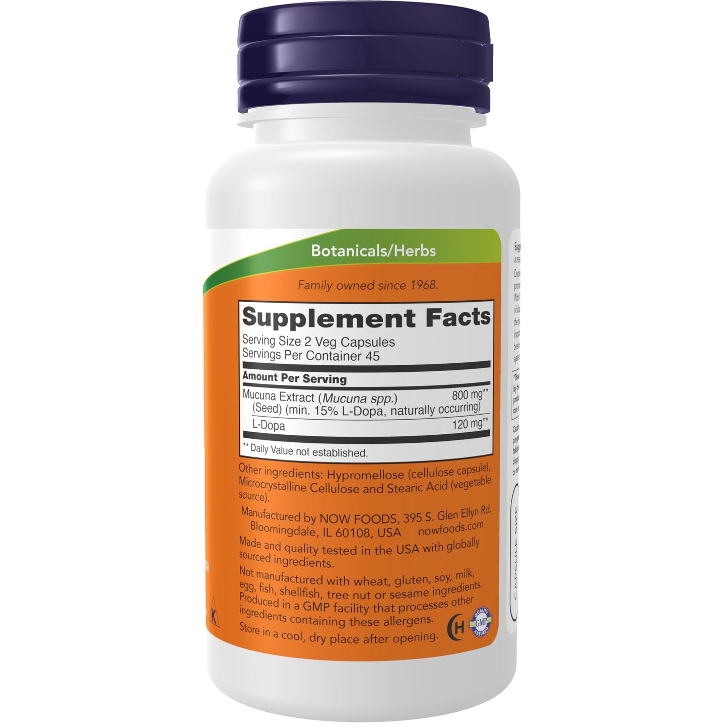 NOW Supplements, DOPA Mucuna, Standardized Mucuna Extract with Naturally Occurring 15% L-Dopa, 90 Veg Capsules