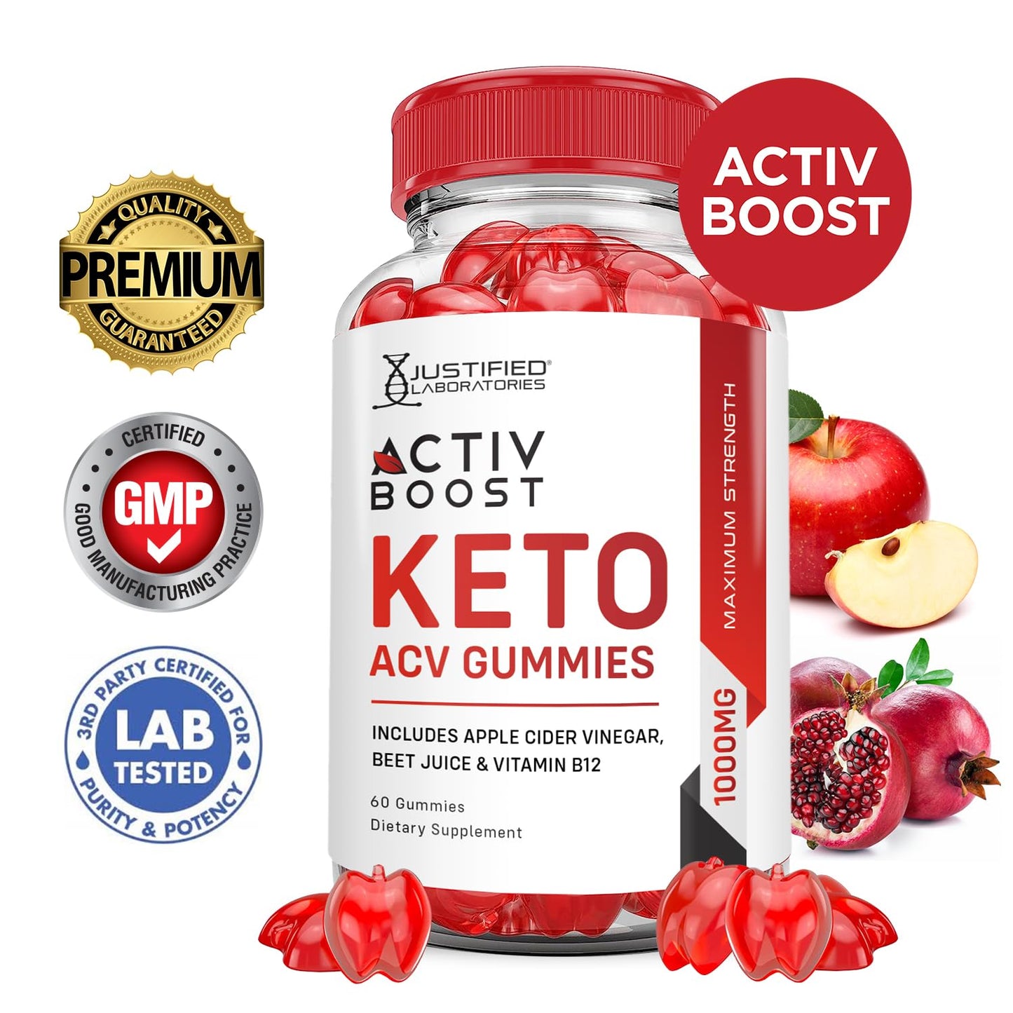 Activboost Keto ACV Gummies Advanced Formula 1000MG Active Boost Keto Gummies Apple Cider Vinegar Activ Boost Formulated with Pomegranate Beet Juice Powder B12 Vegan Non GMO 60 Gummys