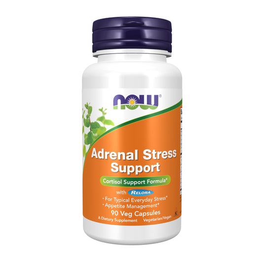 NOW Foods Supplements, Adrenal Stress Support, Cortisol Support Formula* with Relora®, For Typical Everyday Stress*, Appetite Management*, 90 Veg Capsules