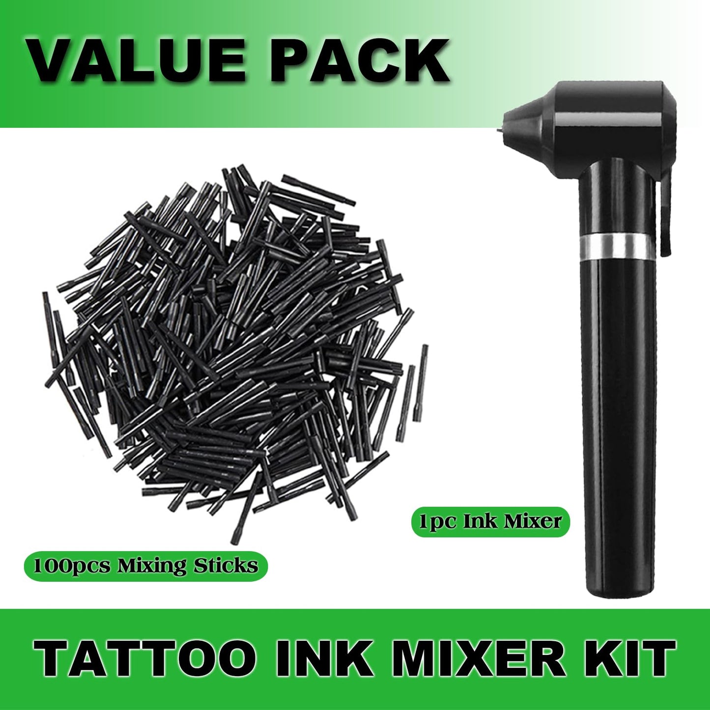 Jconly Ink Mixer Machine Kit - Pigment Mixer Machine with 100Pcs Mixing Sticks Eyebrow Color Makeup Ink Pigment Electric Agitator Machine for Makeup Microblading Supplies
