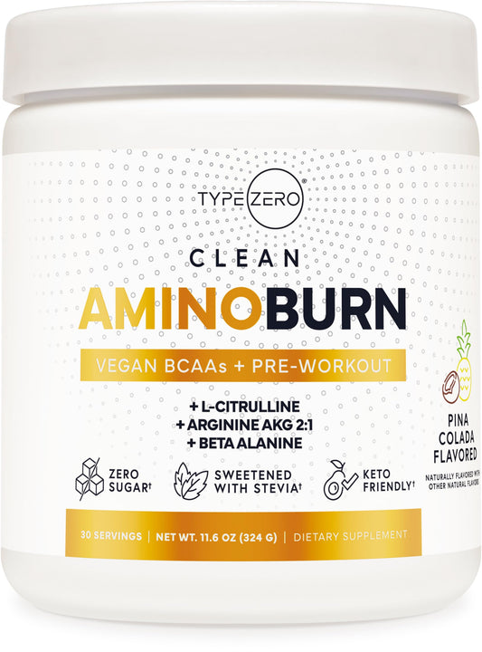 Type Zero Amino Burn Vegan BCAAs + Pre-Workout (Pina Colada Flavored)