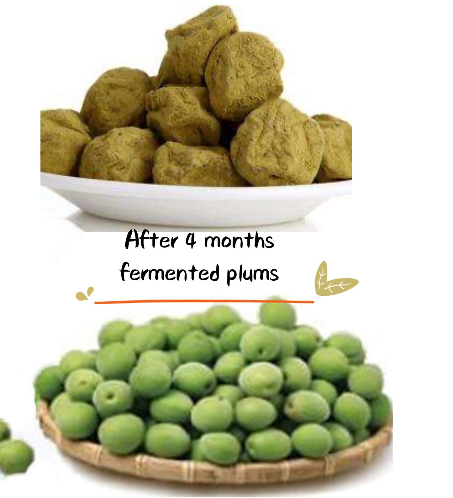 *90 Days Fermented Green Plum Japanese Apricot** - 100% Natural, Antioxidants, Digestive Support, Vegan, Gluten-Free, No Preservatives, 6 Bags (90 Packs)