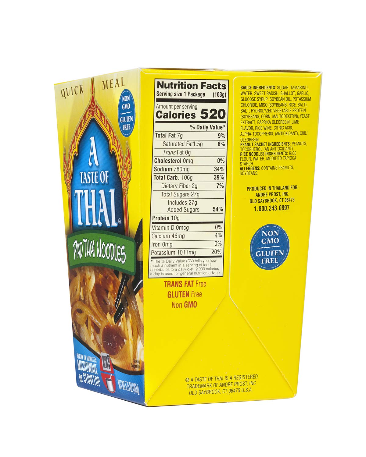 A Taste of Thai Pad Thai Noodles  575oz Pack of 6 Heat  Eat Instant Noodles Flavored with Classic Thai Sauce  GlutenFree  Ideal Vegan Meal  Perfect Side for Chicken Fish  Meat Entrees