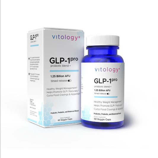 Vitology GLP-1 Probiotic Blend+ | 1.25 Billion AFU | 3 Probiotics + 8 Botanicals | Proprietary Nutraceutical Blend