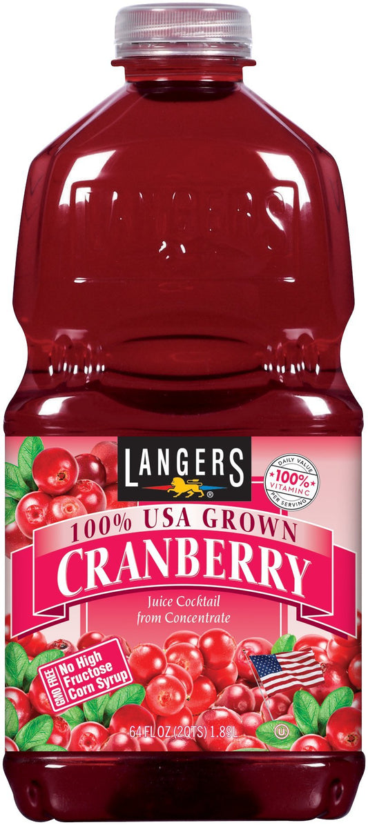 Langers Juice Cocktail Cranberry 64 Ounce Pack of 8