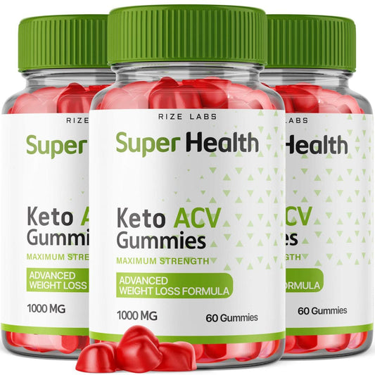 rize labs - Super Health Keto ACV Gummies - Advanced Weight Loss Formula for Belly Fat, Apple Cider Vinegar Superhealth Gummy Supplement (180 Gummies) (Pack of 3)