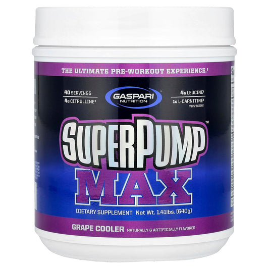 SuperPump Max, Grape Cooler, 1.41 lbs (640 g), Gaspari Nutrition