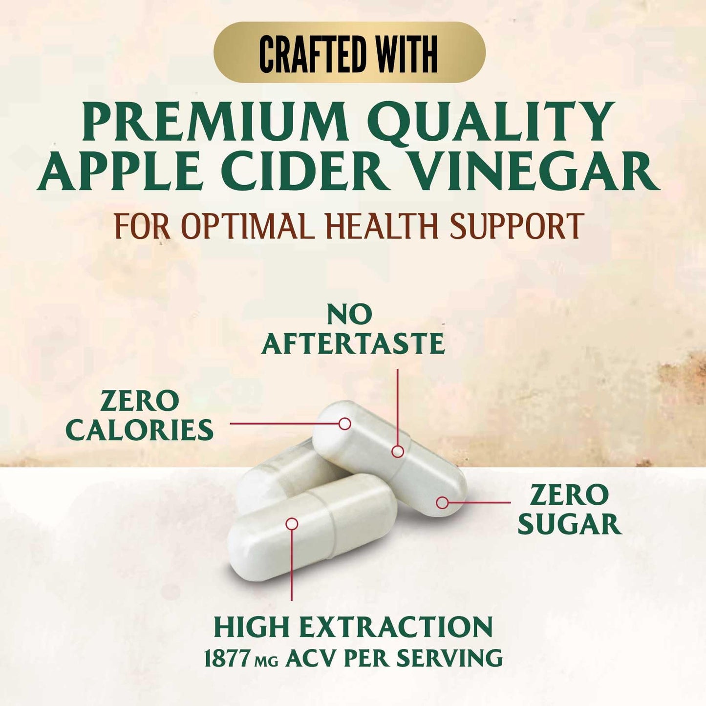 Apple Cider Vinegar Capsules for Detox & Cleanse with Vitamin D & Zinc - 1877mg per Serving - Premium ACV Pills with Joint Natural Digestion & Immune Support - Non-GMO Supplement - 60 Capsules