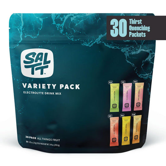 Keto Chow SALTT Electrolytes Powder Flavored Drink Mix - All Things Fruit - 30 Hydration Packets - Magnesium, Potassium, Sodium, Trace Minerals - Zero Sugar & Gluten Free - Travel Essentials