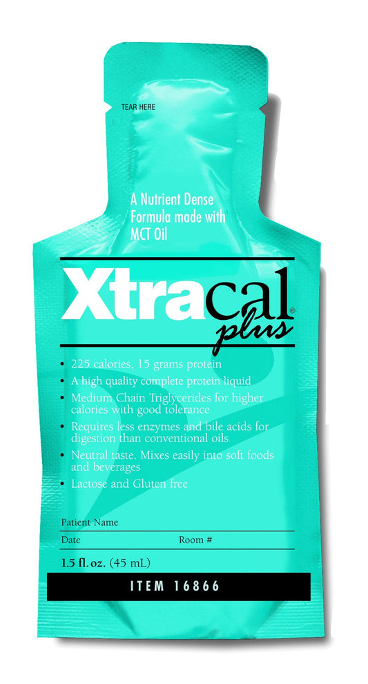 XtraCal Plus High Calorie Supplement, Unflavored 1 oz. Individual Packet Concentrate, 16866 - Case of 50