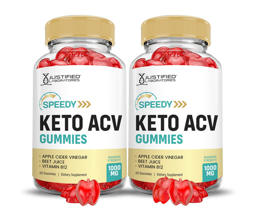 (2 Pack) Speedy Keto ACV Gummies Advanced Formula 1000MG Speedy Keto Gummies Apple Cider Vinegar Formulated with Pomegranate Beet Juice Powder B12 Vegan Non GMO 120 Gummys