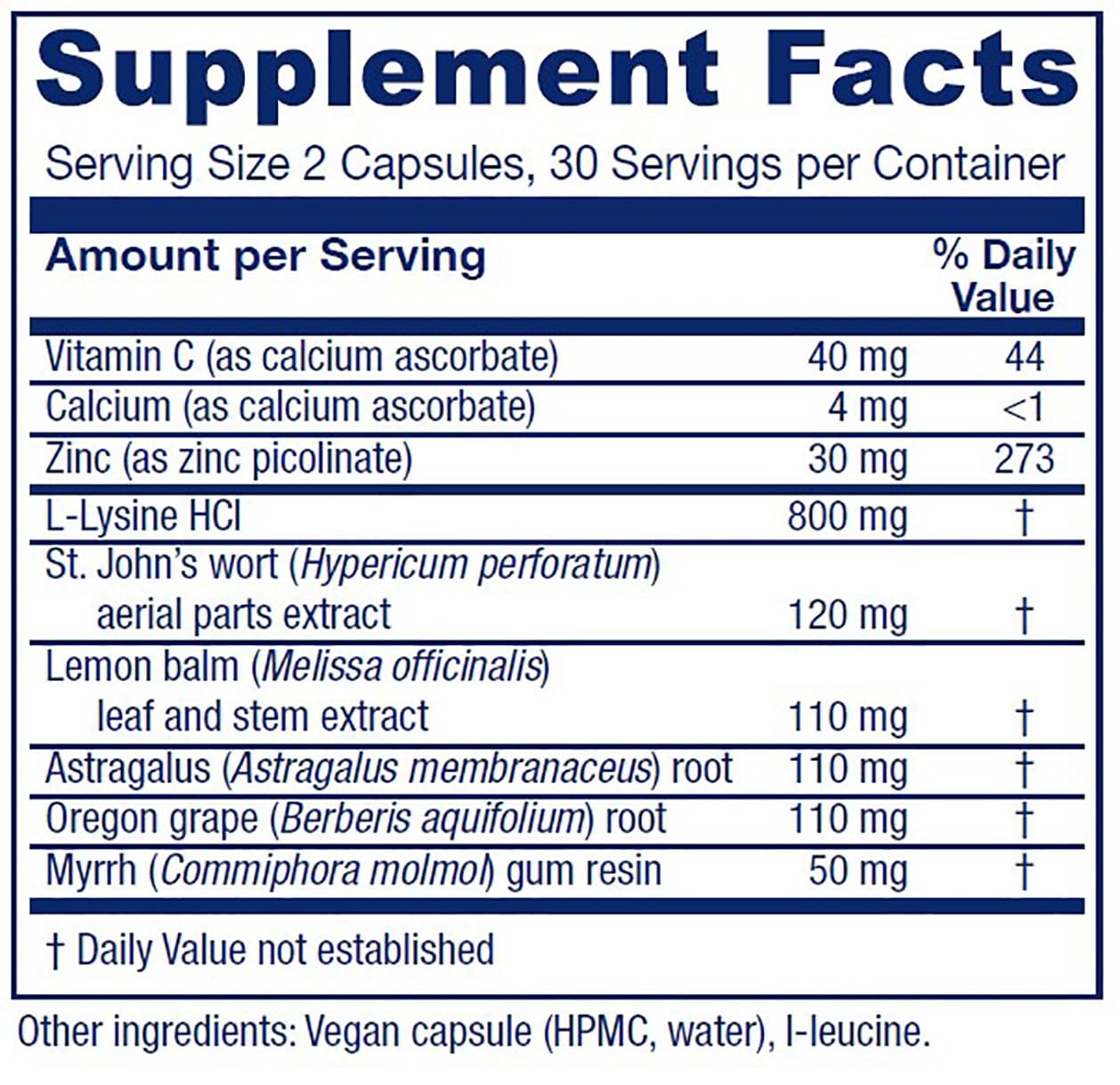 Vitanica Lysine Extra, Immune System Support, Vegan, 60 Capsules