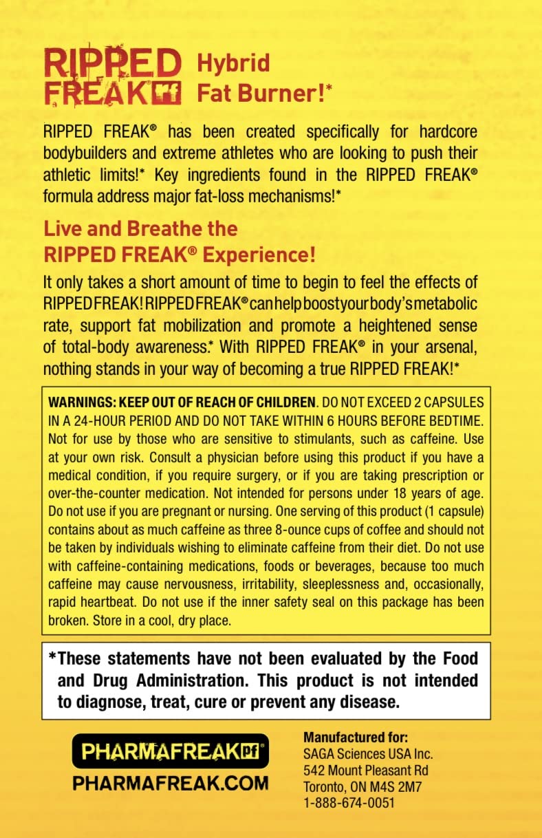 Pharmafreak Ripped Freak 60ct - USA - Hybrid Fat Burner