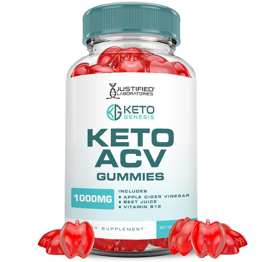 Keto Genesis Keto ACV Gummies Advanced Formula 1000MG Keto Genesis Keto Gummies Apple Cider Vinegar Formulated with Pomegranate Beet Juice Powder B12 Vegan Non GMO 60 Gummys