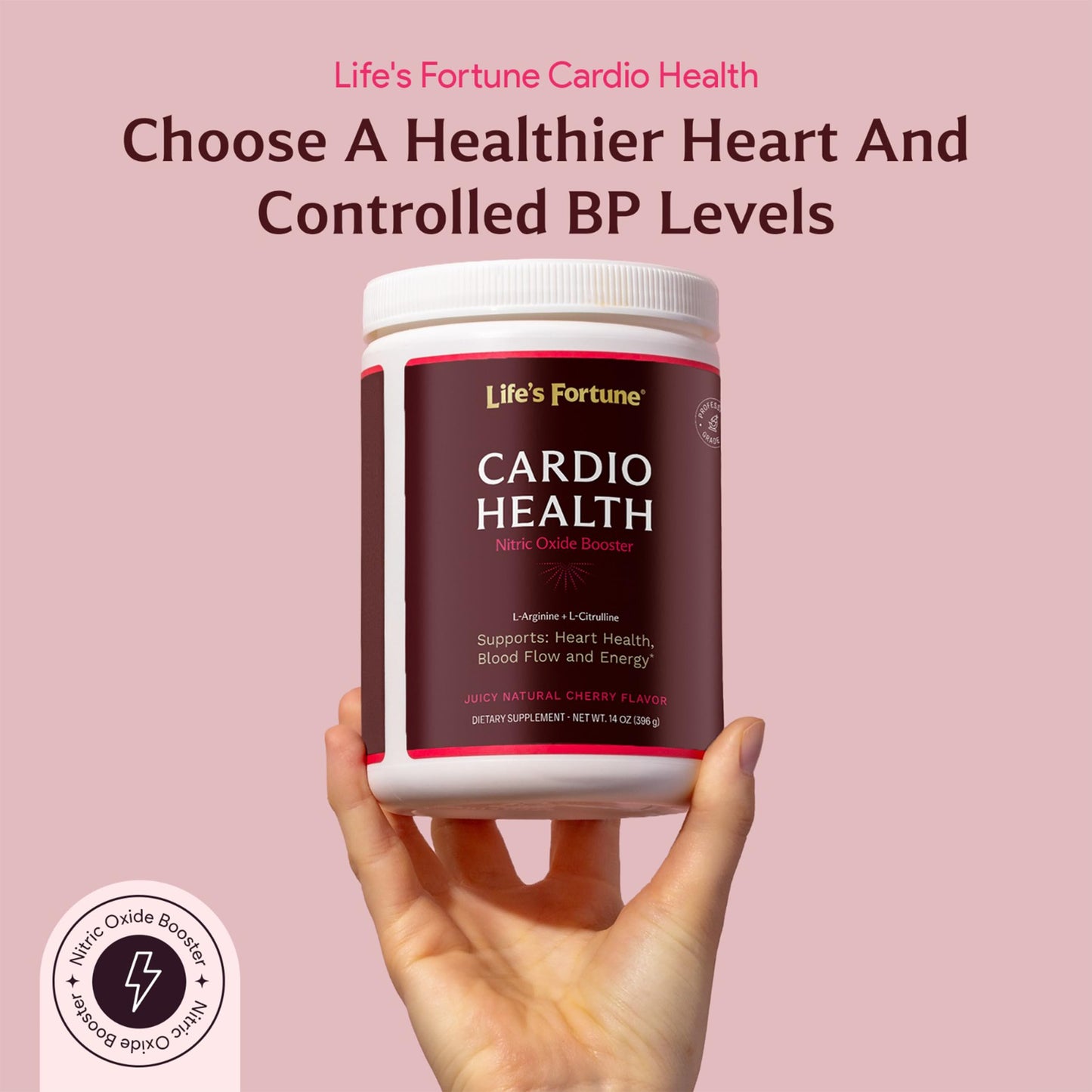 Life's Fortune 5000mg L- Arginine Supplement Powder & 1000mg L-Citrulline, High Potency Nitric Oxide Health Booster, Endurance, Workout Performance, Cherry Flavor (30 Servings)