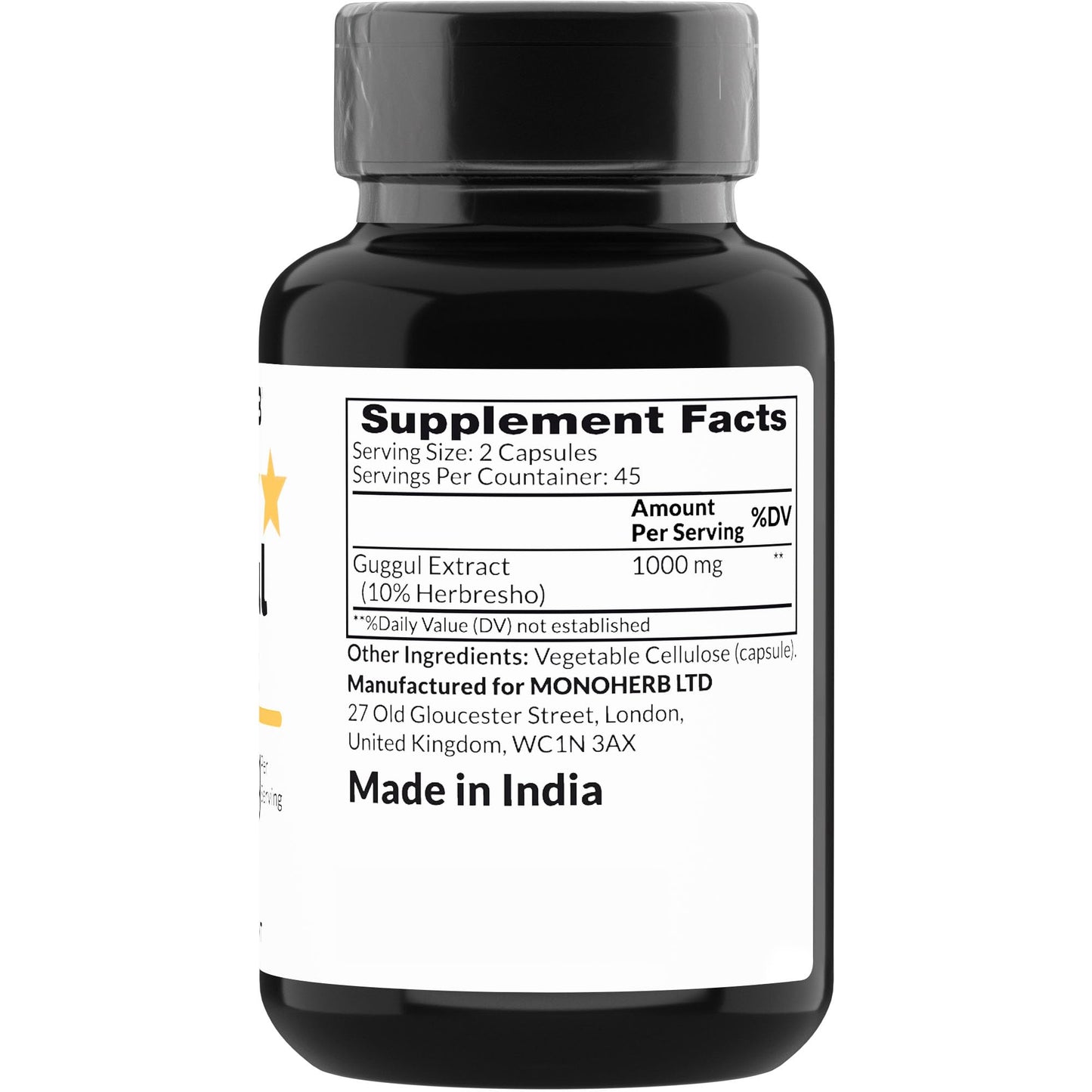 MONOHERB Guggul Extract 1000 mg - 90 Vegetarian Capsules