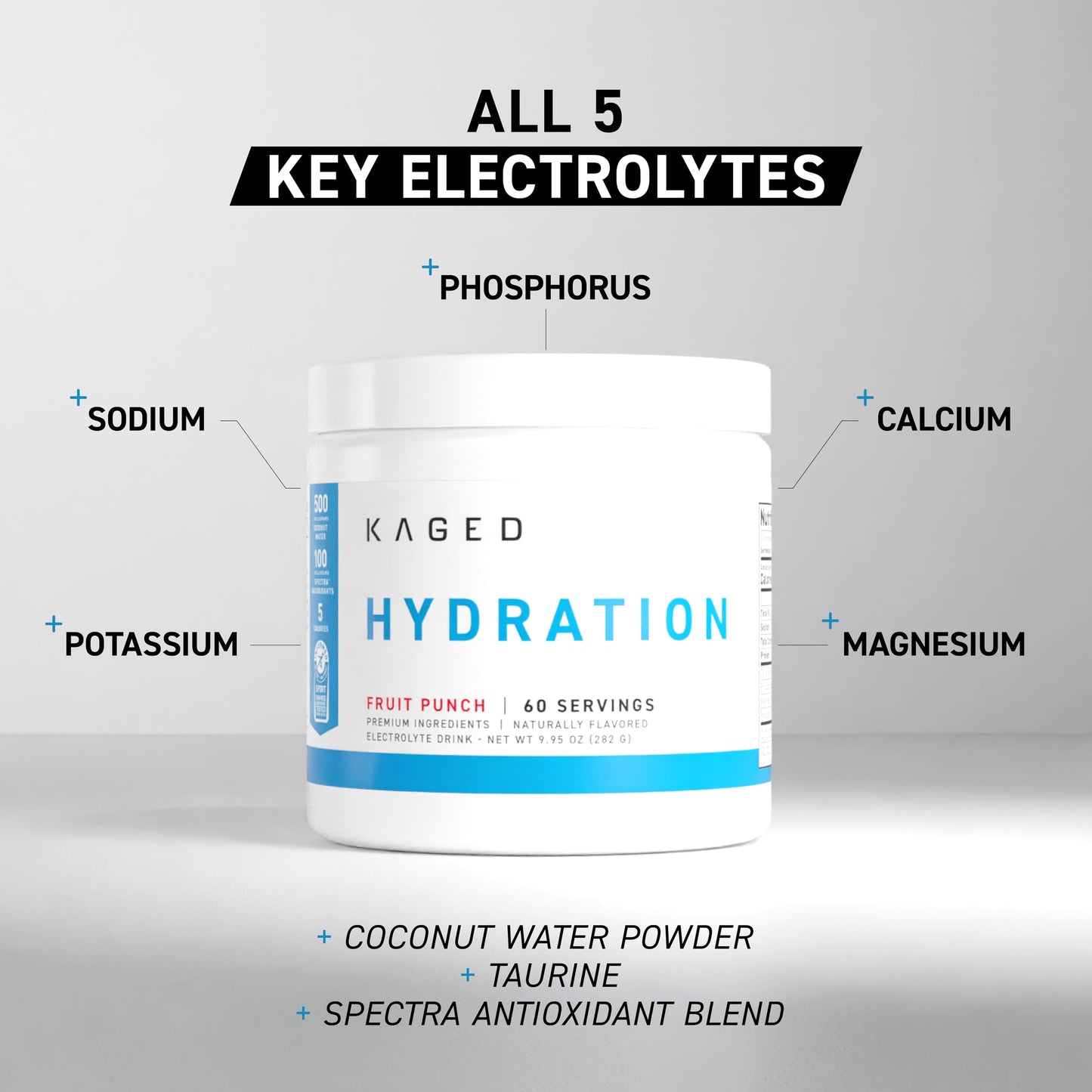 Kaged Electrolyte Hydration Powder Hydracharge Orange Mango Sports Drink for Men and Women Pre, Post, Intra Workout Supplement 60 Servings