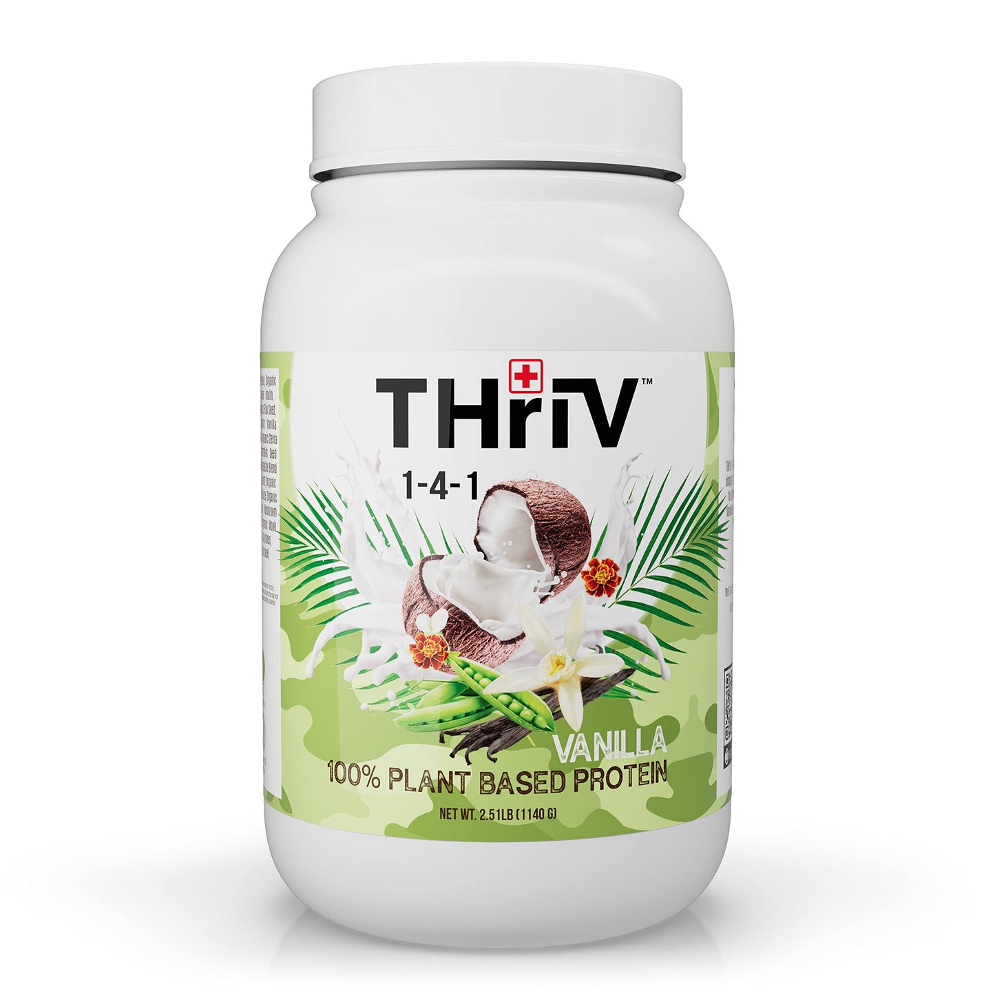 Thriv THriV Nutrition - Organic Plant Based Protein Powder, Chocolate or Vanilla, Vegan, Gluten-Free, Non-GMO, Dairy Free, (2.5lb/1,140g) Powder (Vanilla)