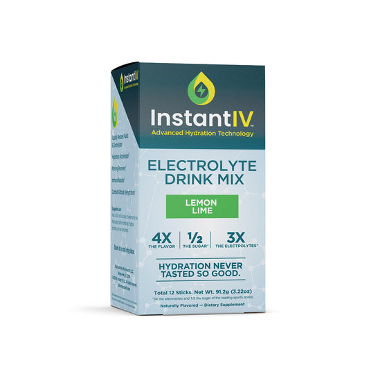 Electrolytes Powder - 3X Electrolytes,1/2 Sugar with Vitamin C, B3, B6, Electrolytes Powder Packets for Hydration, Recovery & Immunity, Vegan & Gluten Free | Lemon Lime - 12 Packets